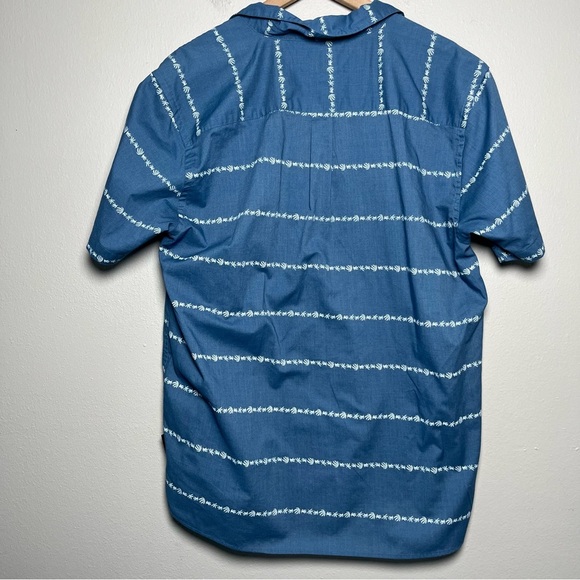 Patagonia Men Go To Shirt XL Blue Organic Cotton Stripe Short Sleeve Button Down - Picture 10 of 11